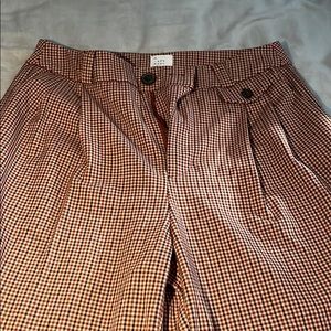 Plaid Wide-Leg Trousers
